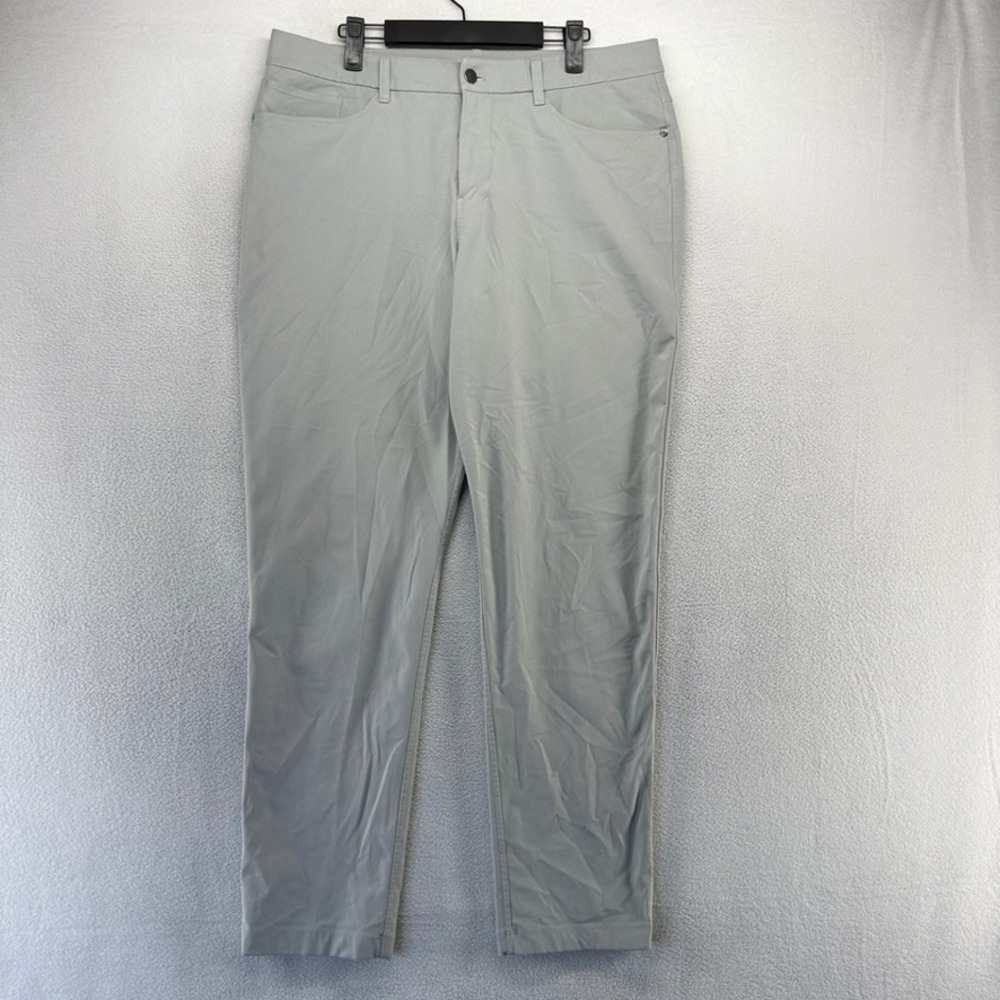 Lululemon ABC Pant Mens 34 Gray Slim Fit Warpstreme Athletic Casual Trousers